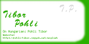 tibor pohli business card